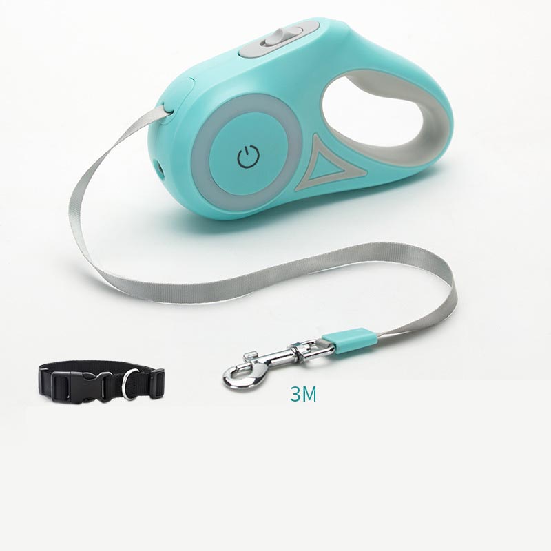 Retractable Dual Dog Leash with 360° Swivel & Light