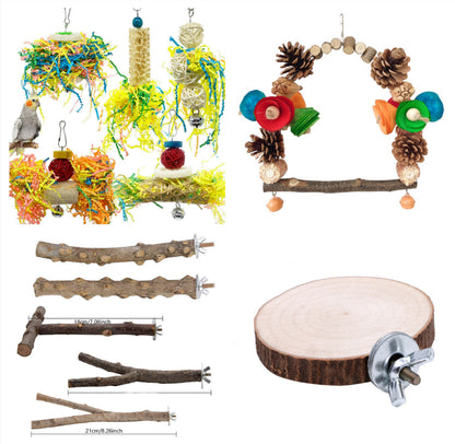 Natural Wooden Climbing Pier & Springboard for Small Pets