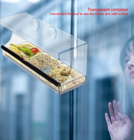 Clear Acrylic Window Bird Feeder