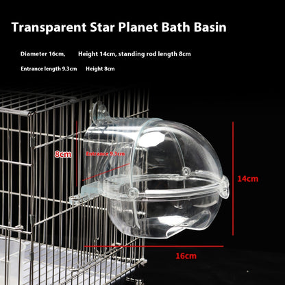Transparent Planetary Bath Tub for Birds