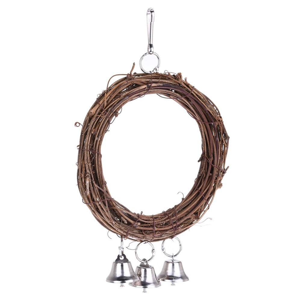 Natural Round Rattan Bird Swing Perch