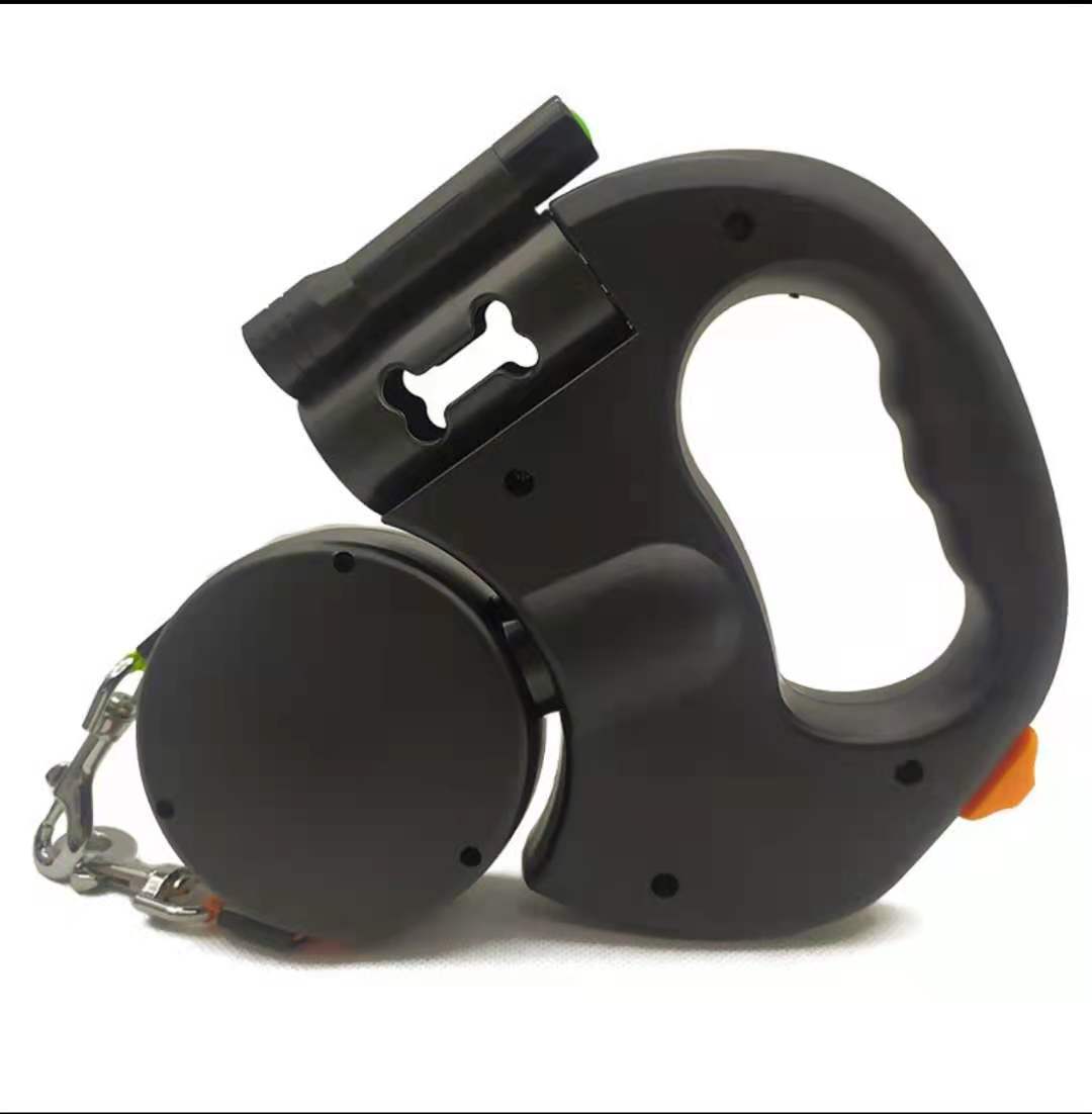 Retractable Dual Dog Leash with 360° Swivel & Flash Light