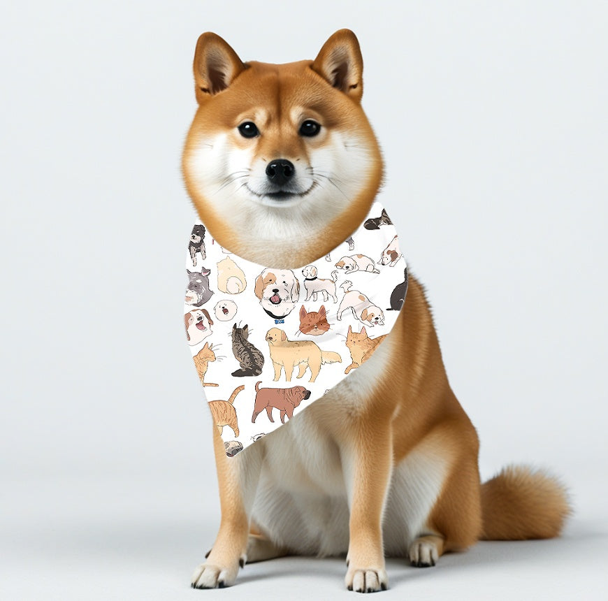 Playful Reversible Print Pet Bandana