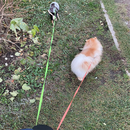 Retractable Dual Dog Leash with 360° Swivel & Flash Light