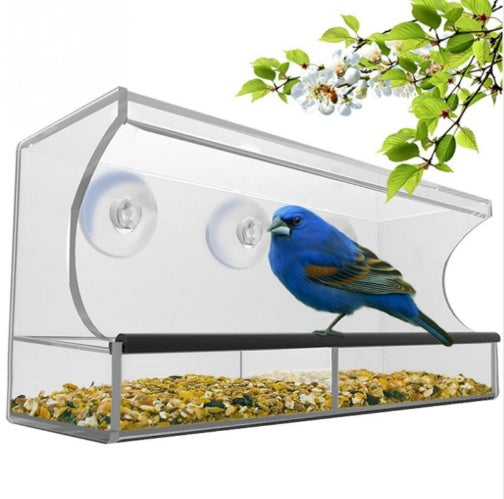 Clear Acrylic Window Bird Feeder
