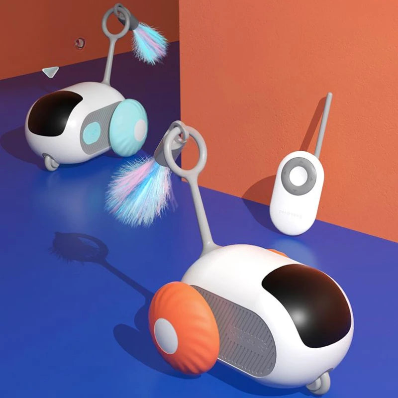 Interactive Remote Control Rolling Cat Toy Car