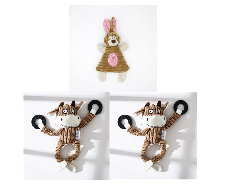 Corduroy Donkey Squeaky Chew Toy for Dogs