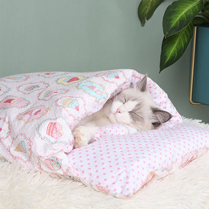 Semi-enclosed Cave Bed for Cats