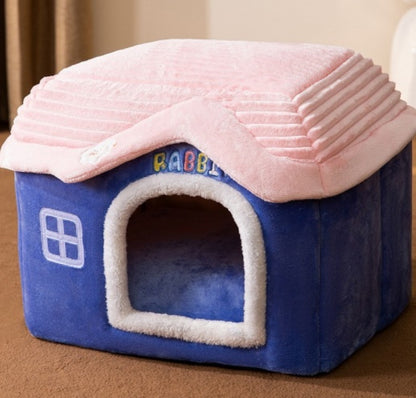 Premium Plush Pet House Bed for Dogs & Cats