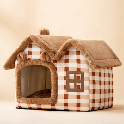 Premium Plush Pet House Bed for Dogs & Cats