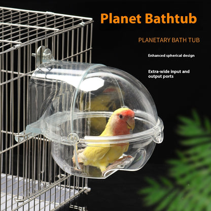 Transparent Planetary Bath Tub for Birds