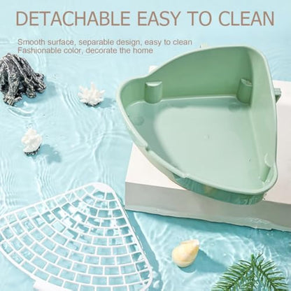 Rabbit & Small Pet Corner Litter Box with Removable Grid Tray
