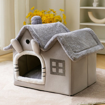 Premium Plush Pet House Bed for Dogs & Cats