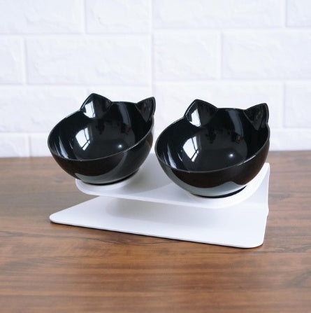Cat-shaped Transparent Inclined Pet Bowl