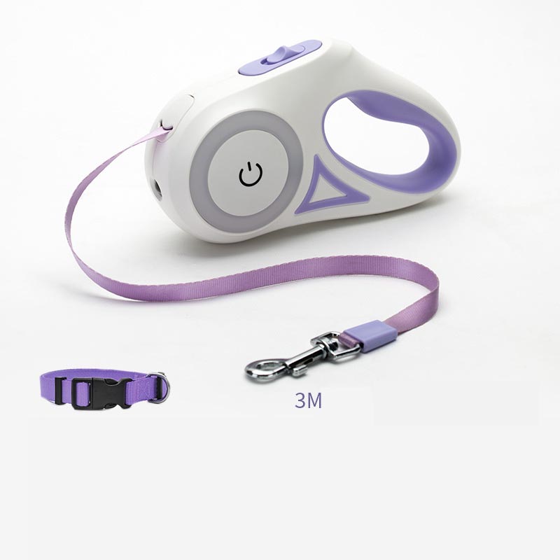 Retractable Dual Dog Leash with 360° Swivel & Light