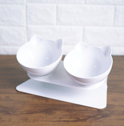 Cat-shaped Transparent Inclined Pet Bowl