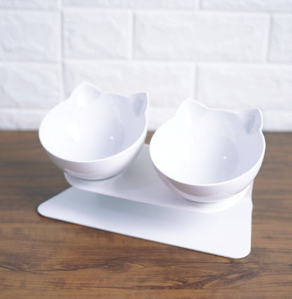 Cat-shaped Transparent Inclined Pet Bowl