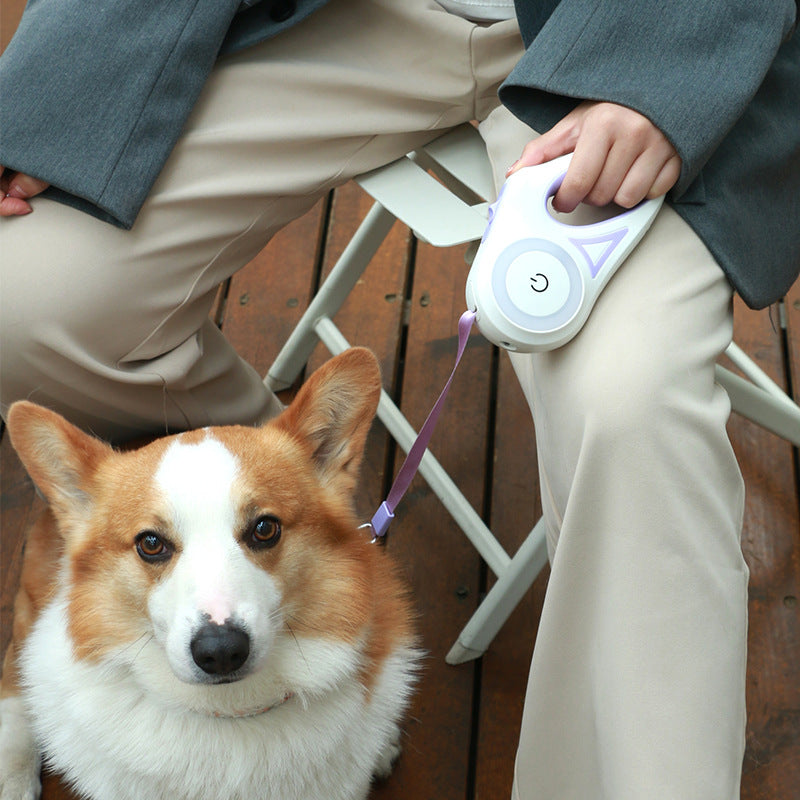 Retractable Dual Dog Leash with 360° Swivel & Light