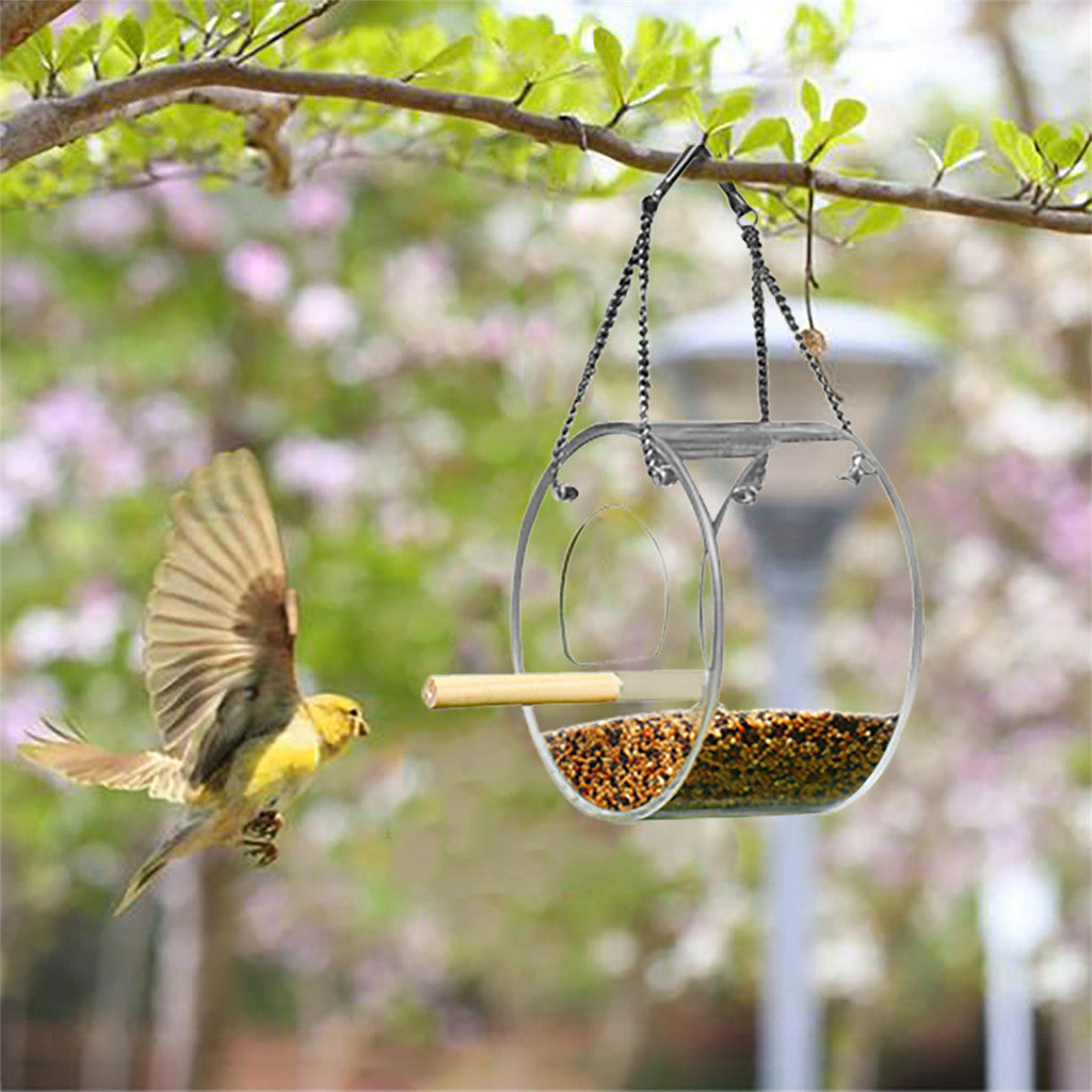 Round Acrylic Bird Food Box