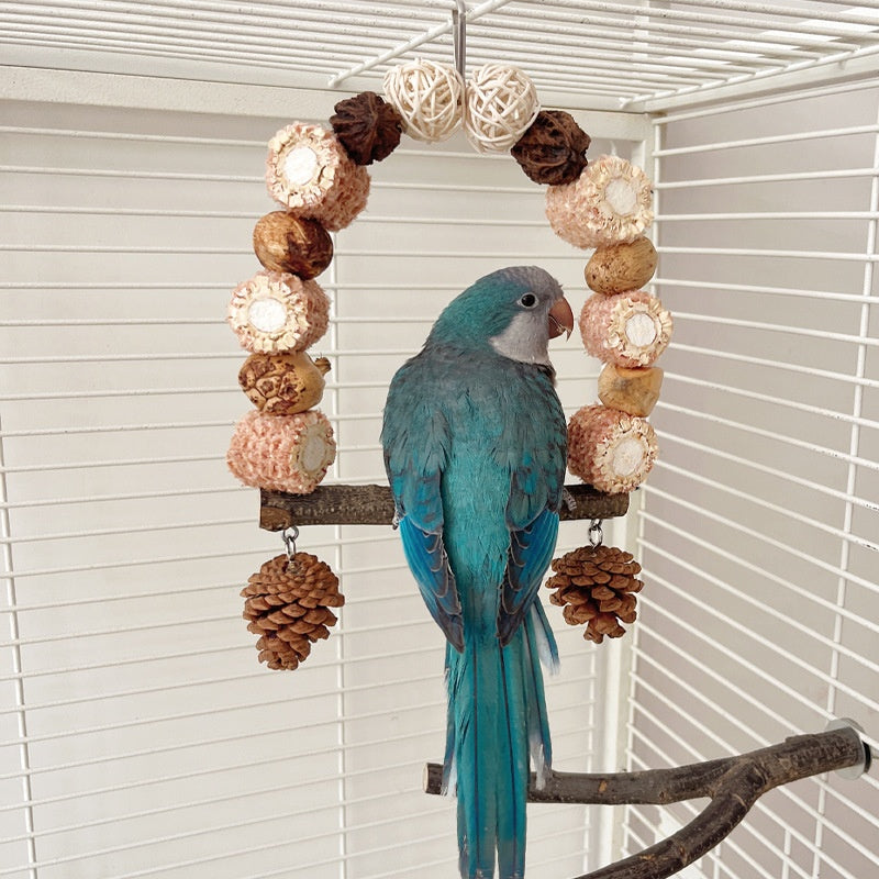 Natural Log Perch Arch for Birds