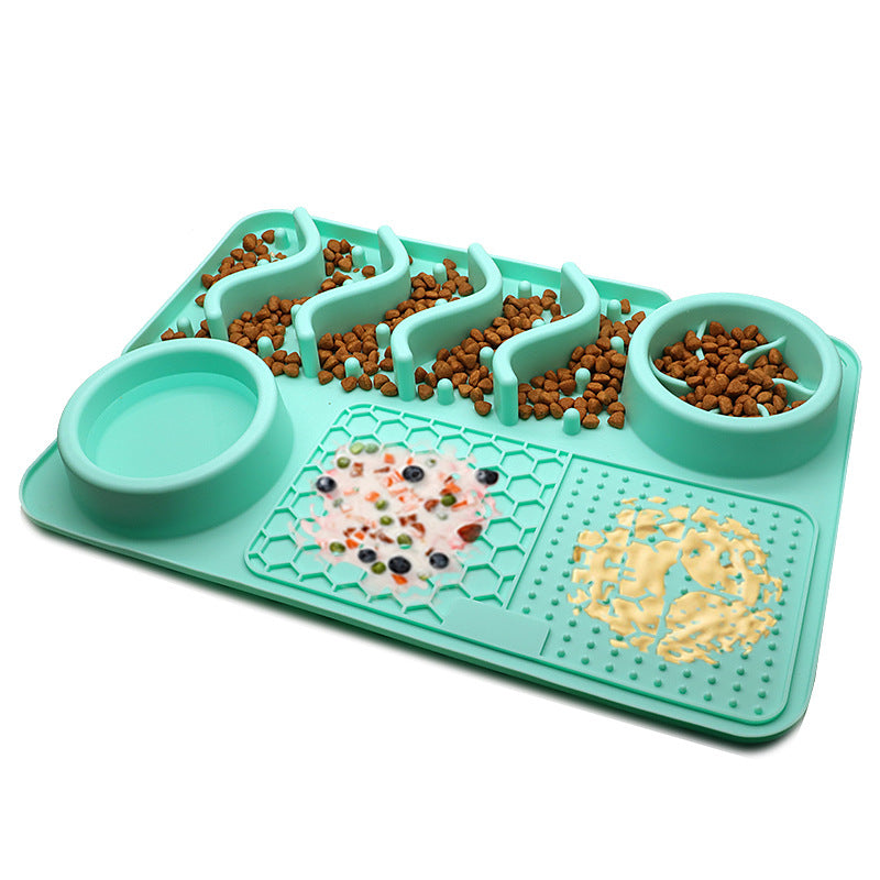 Pet Silicone Lick Mat & Slow Feeder Bowl