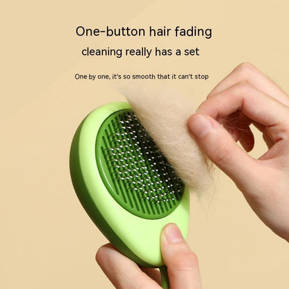Mini Portable Avocado Self-Cleaning Pet Grooming Brush