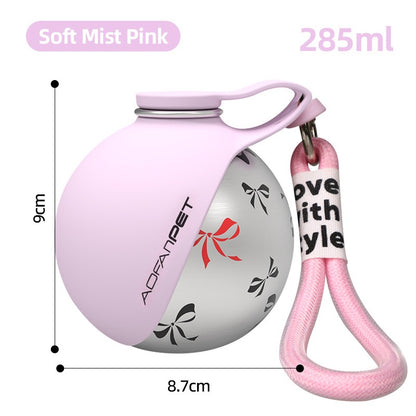 Round Portable Stainless Steel Pet Water Bottle