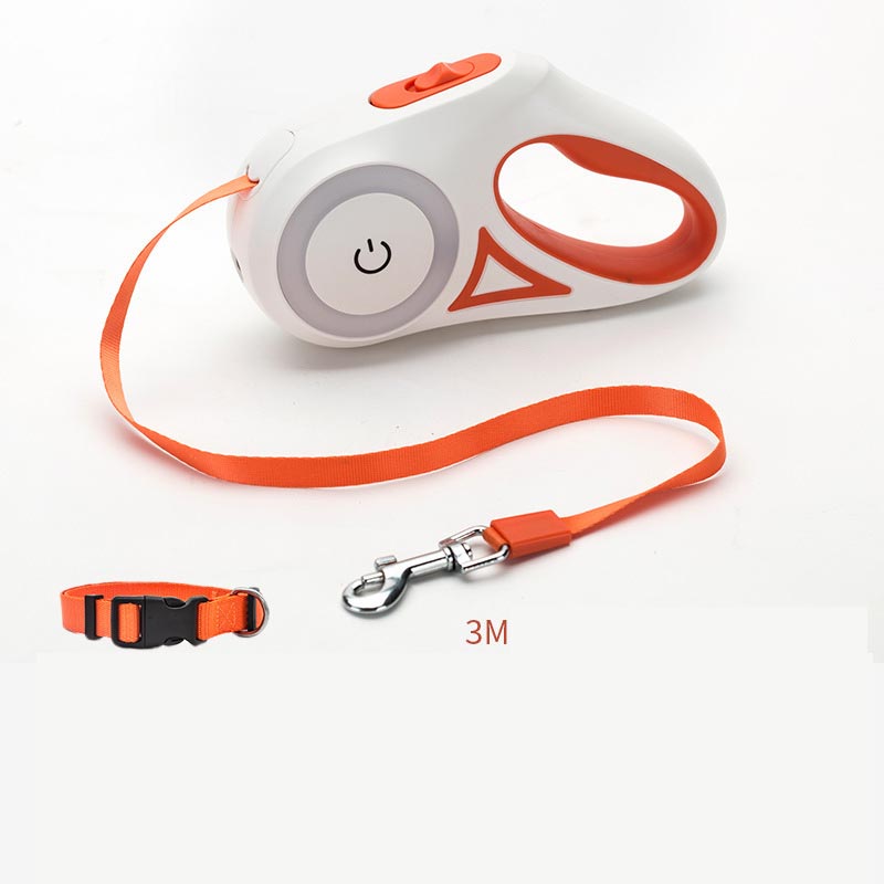 Retractable Dual Dog Leash with 360° Swivel & Light