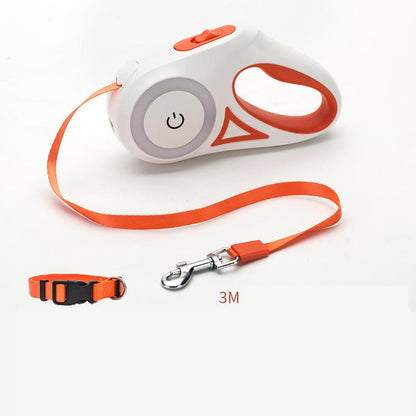 Retractable Dual Dog Leash with 360° Swivel & Light