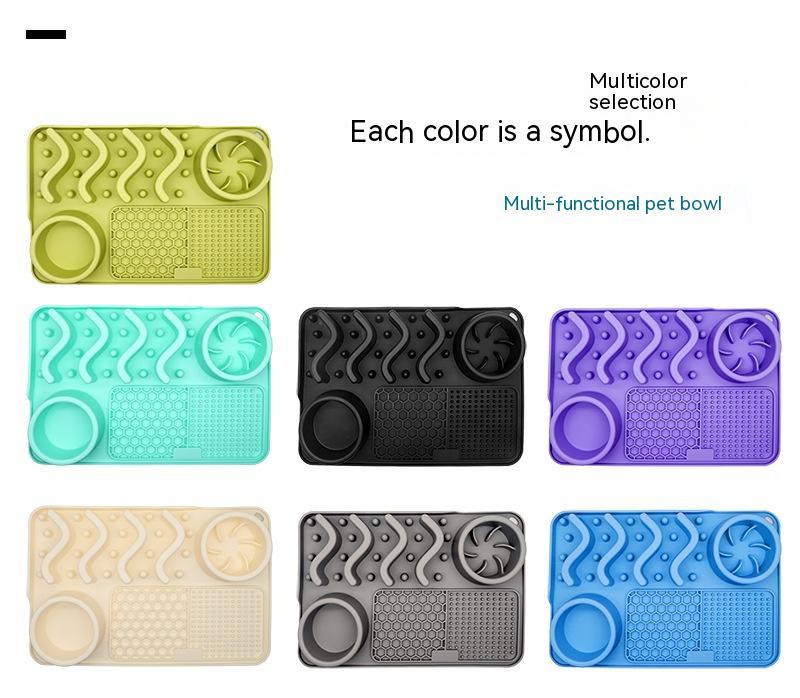 Pet Silicone Lick Mat & Slow Feeder Bowl