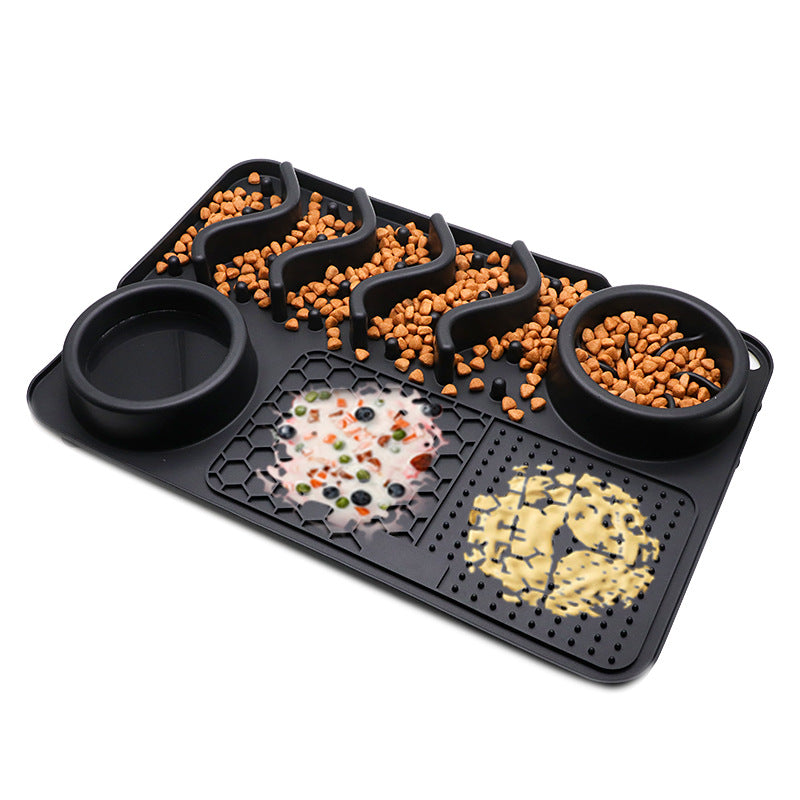 Pet Silicone Lick Mat & Slow Feeder Bowl