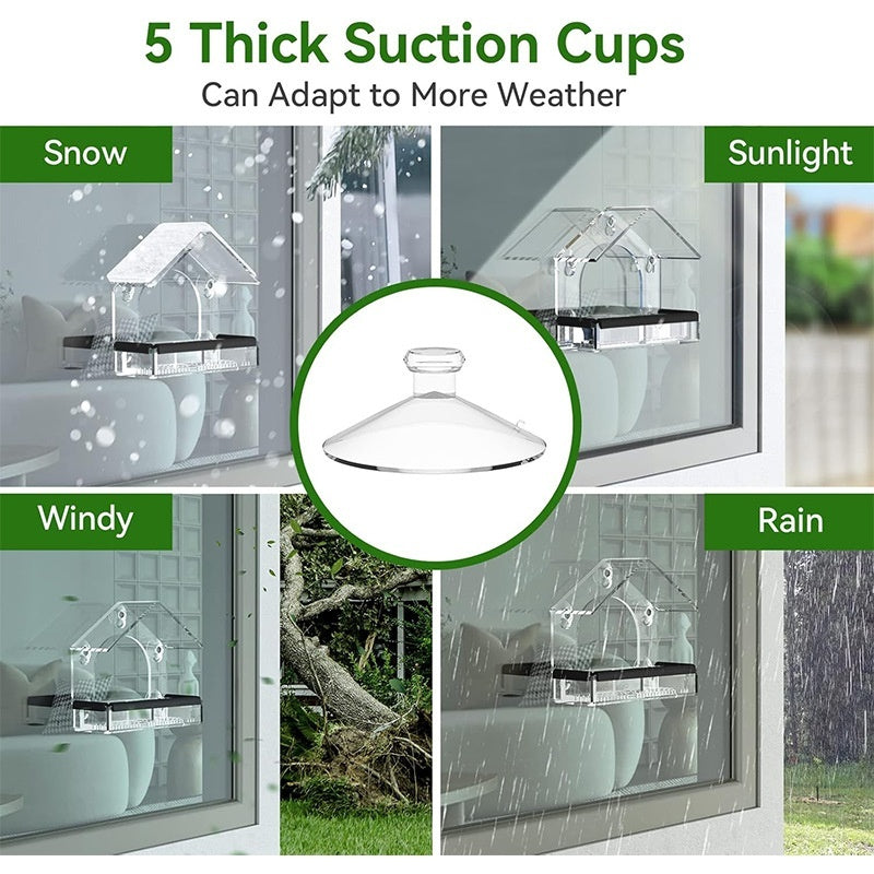 Clear View Window Acrylic Canopy Bird Feeder
