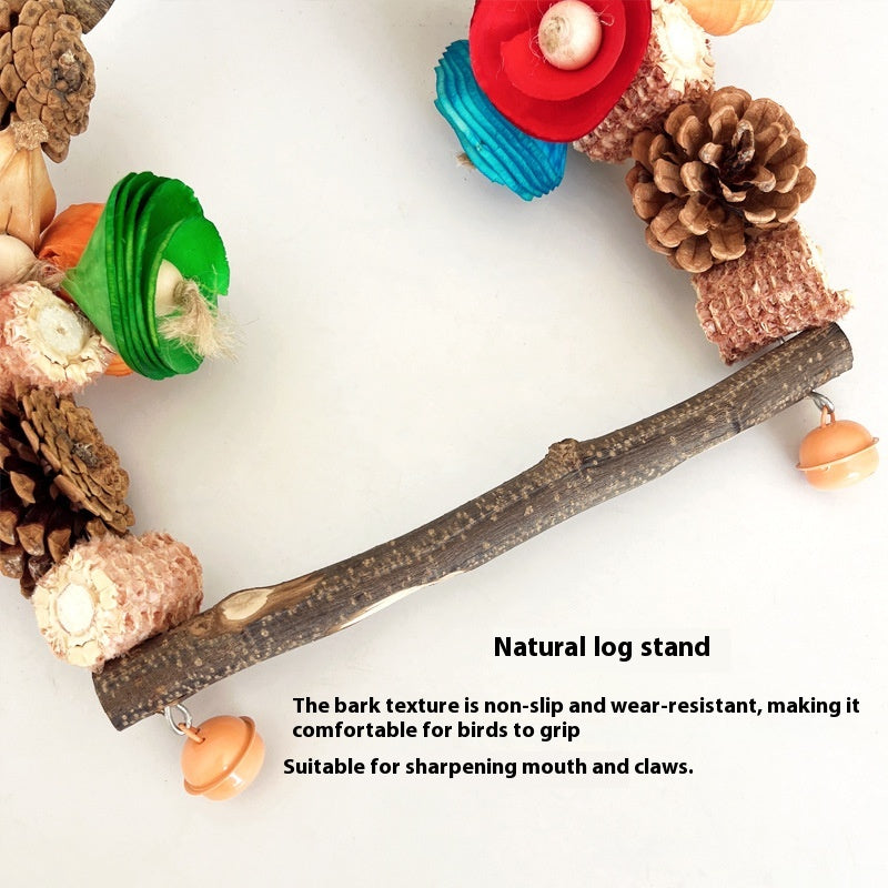 Colourful Wooden Perch Ring for Birds