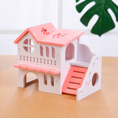 Double-layer Ecological Wood Villa for Hamsters