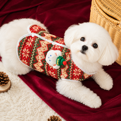 Cute Christmas Bear Pattern Sweater for Small Dogs and Cats