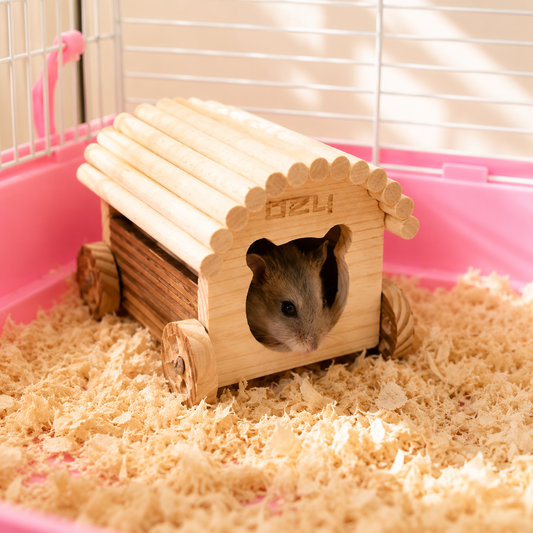 Golden Bear Cabin Hamster Hideout & Nest
