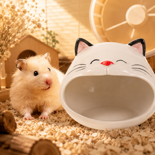 Ceramic Cat-Shape Hamster House