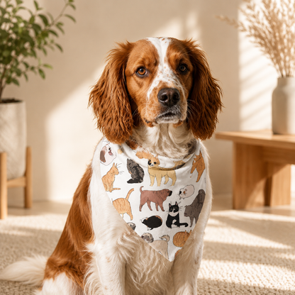 Playful Reversible Print Pet Bandana
