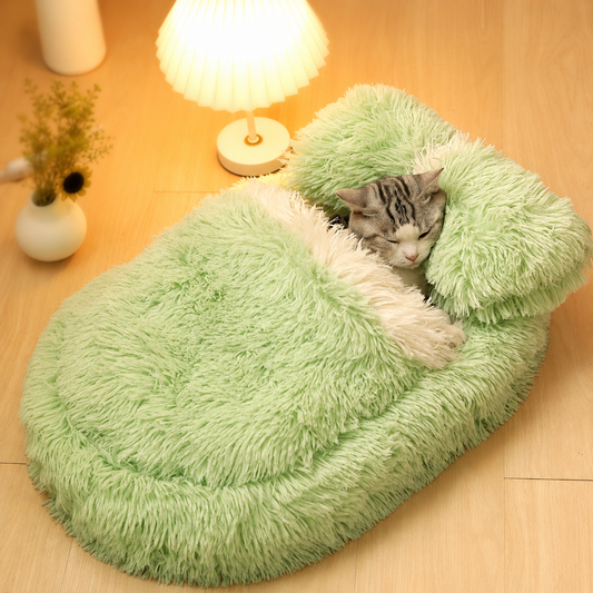 Warm Oval Plush Bed for Cats and Dogs