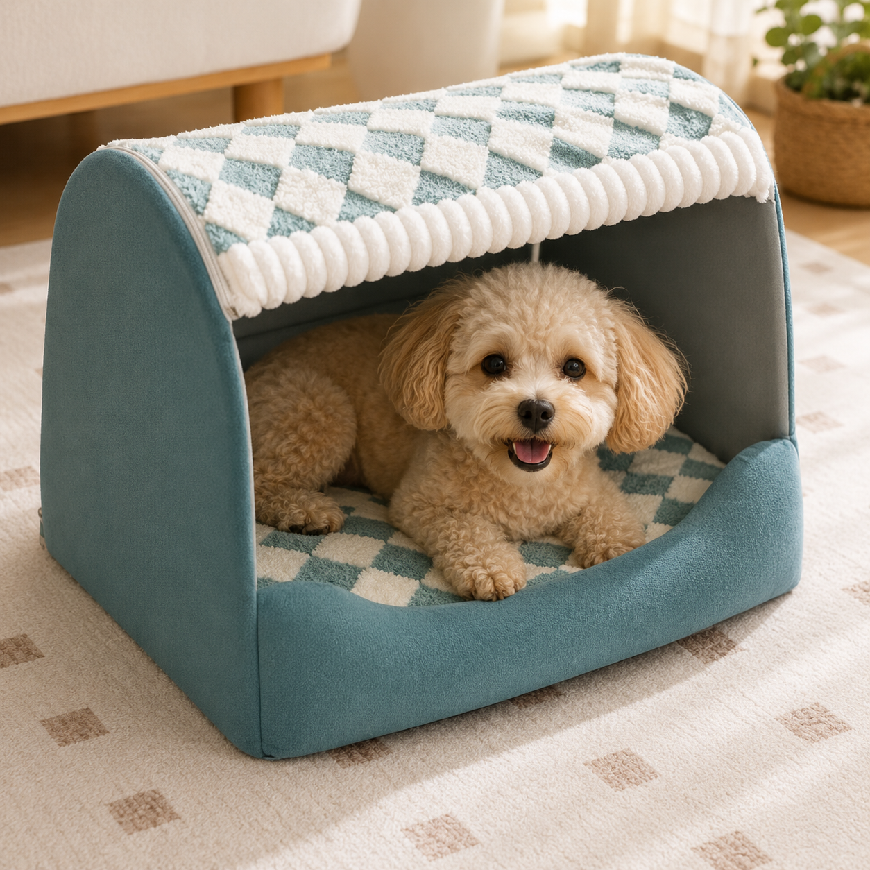 Bear-Shaped Cave Bed for Small Dogs and Cats