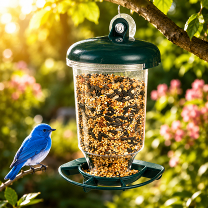 Outdoor Wild Bird Feeder with Detachable Roof