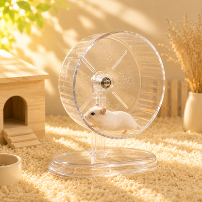 Transparent Silent Hamster Running Wheel (15cm/18cm/21cm/24cm)