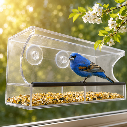 Clear Acrylic Window Bird Feeder