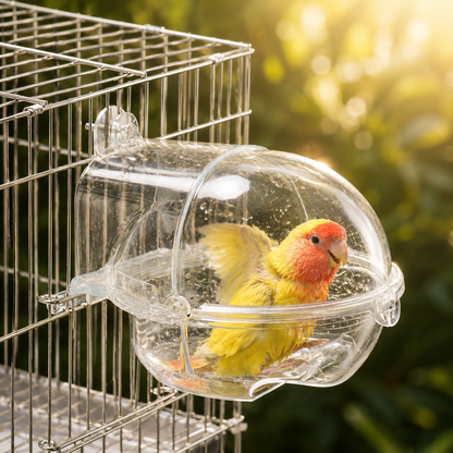 Transparent Planetary Bath Tub for Birds