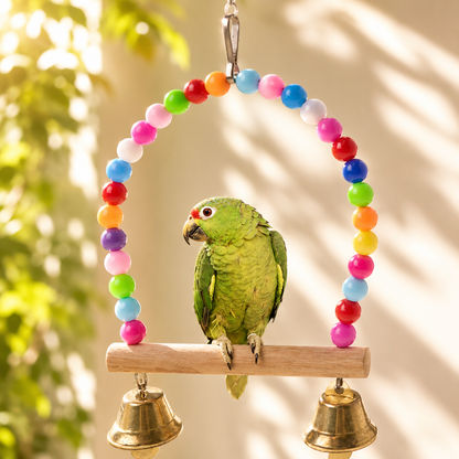 Rainbow Bead Perch Swing for Birds