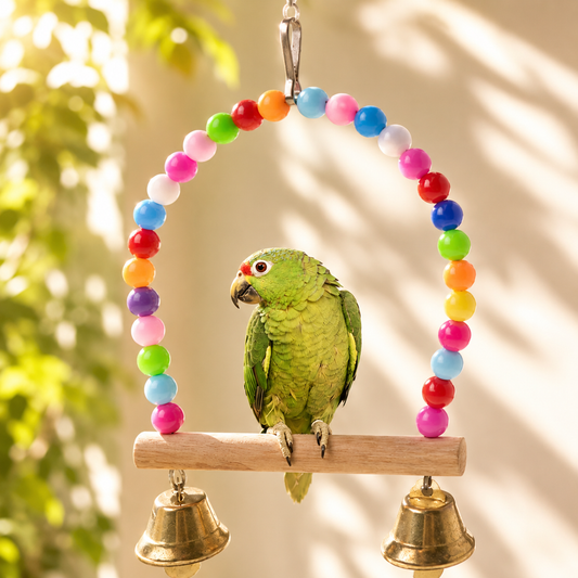 Rainbow Bead Perch Swing for Birds