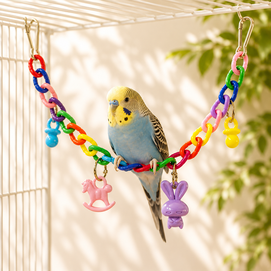 Rainbow Acrylic Climbing Chain for Birds