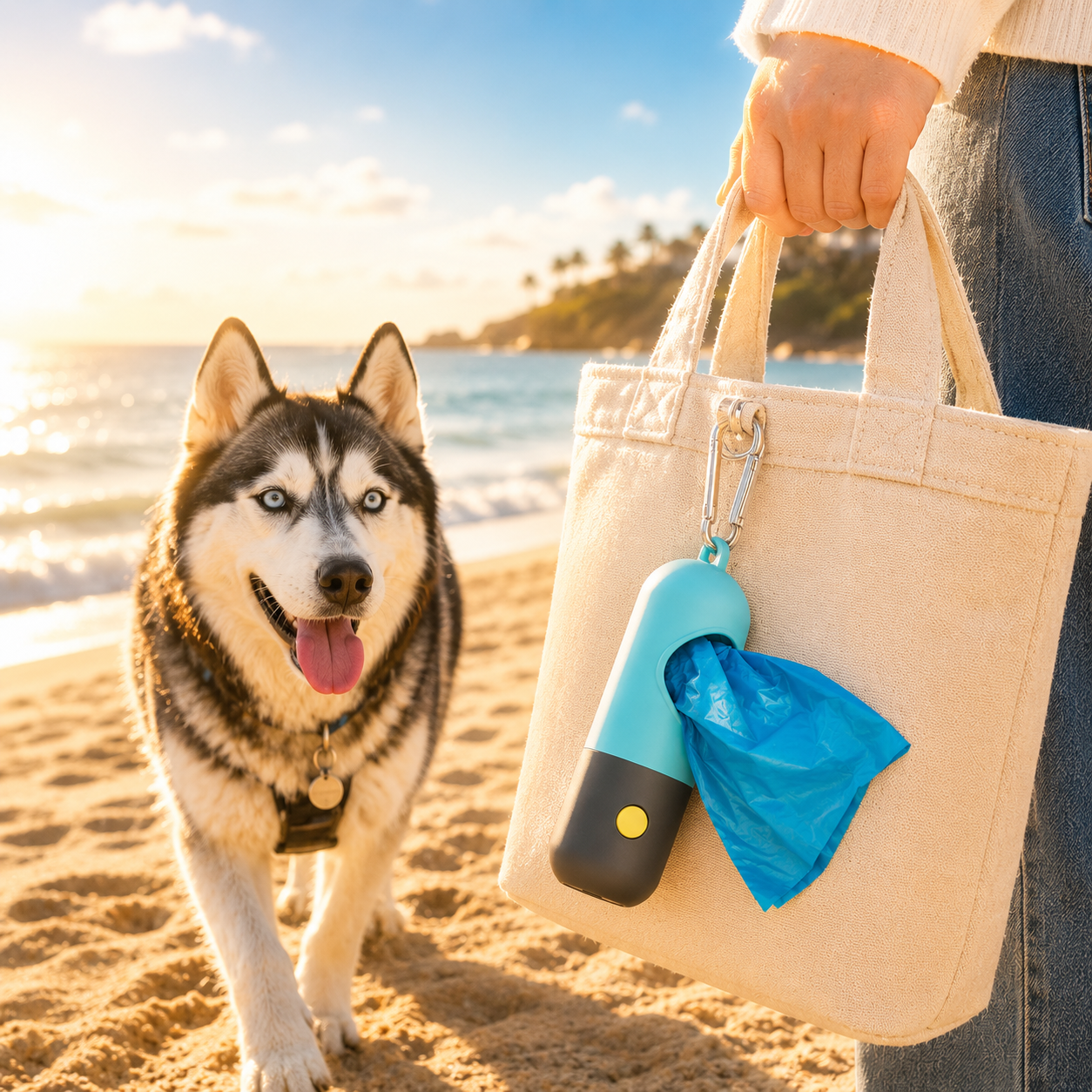 Portable LED Poop Bag Dispenser