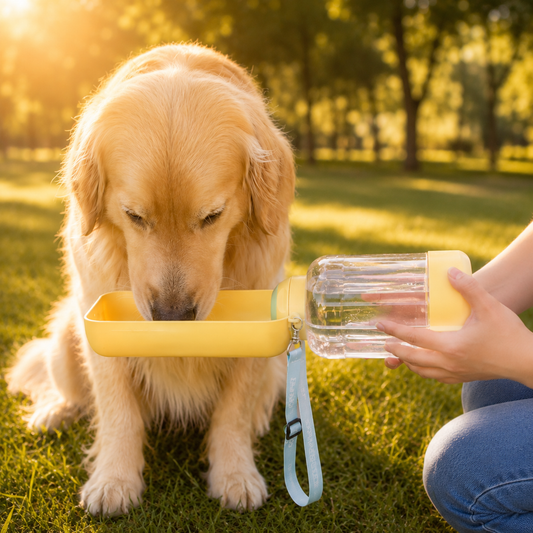 2-in-1 Portable Pet Water Bottle & Food Bowl