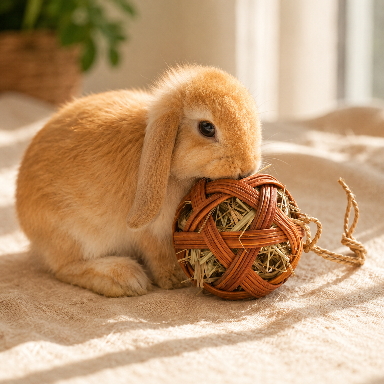 Hanging Straw Chew Toy for Small Pets